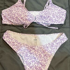 Purple Floral Bikini Set